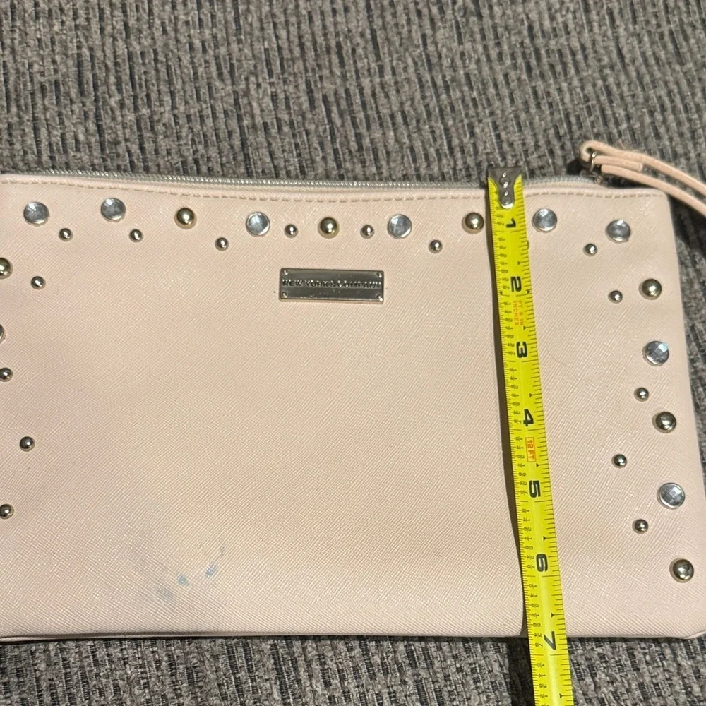 New York & Company Cream Studded Wristlet